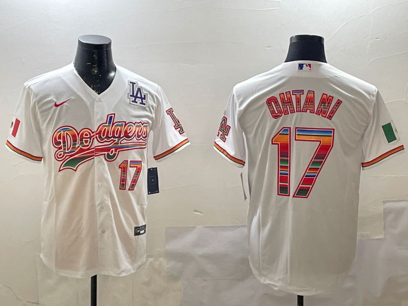 Men Los Angeles Dodgers #17 Ohtani White Game 2025 Nike MLB Jersey style 2262